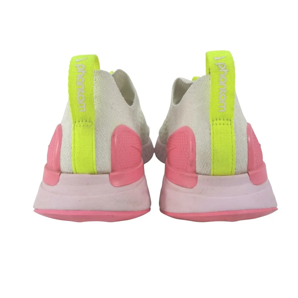 Nike React Phantom Run Flyknit 2 Women's White‎ Volt Pink Running Shoes